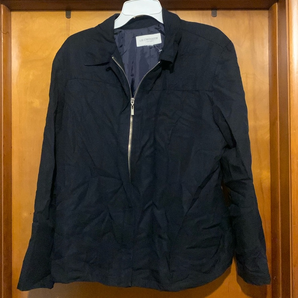 Liz Claiborne Size L Navy Blue Zipper Jacket